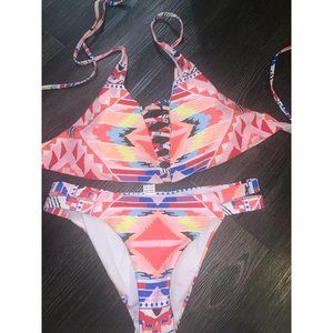 NWOT! Multi-colored, Tribal 2-Piece Bikini Bathing Suit
